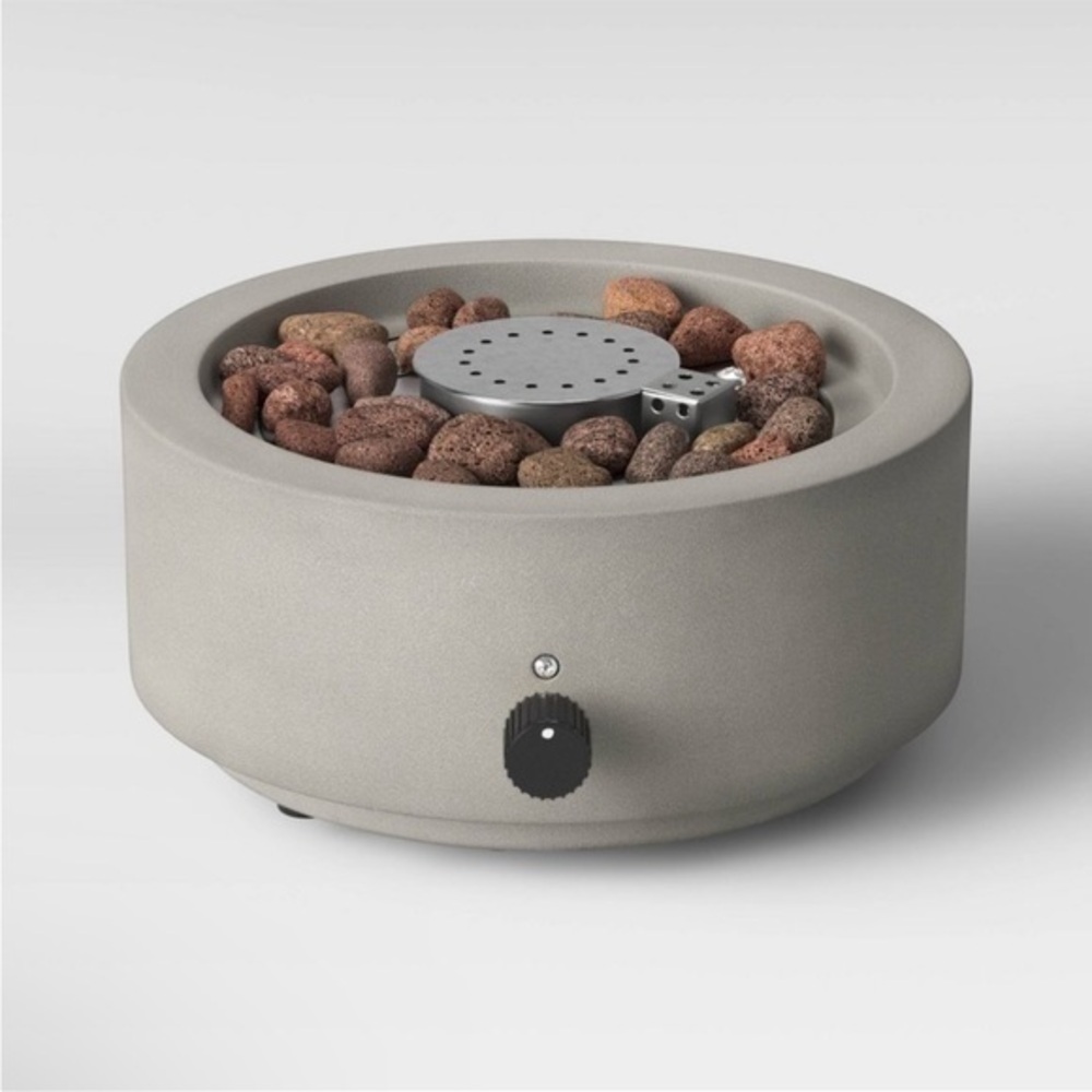 10” round pipestone patio tabletop fireplace - gray - project 62